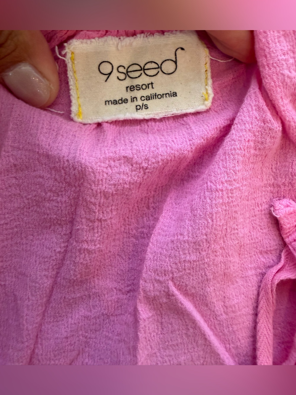 9seed Resort California Pink Gauze Tiered Midi Dress Made in California  P/S - Picture 2 of 3